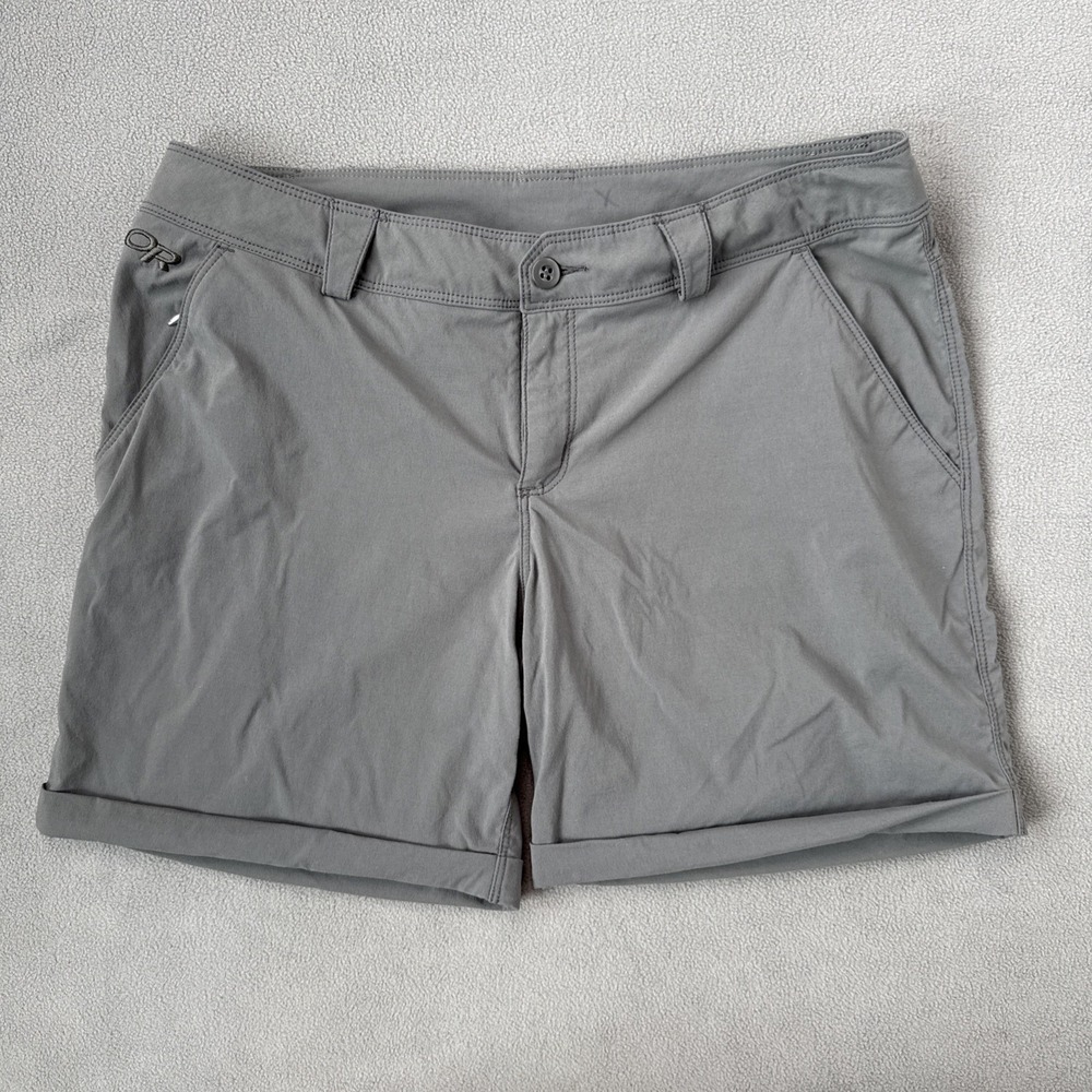 Outdoor Research Equinox Metro Shorts Womens 8‎ Gray 6" Rolled Hiking Stretch